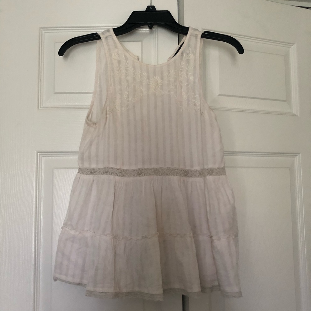 american eagle cream blouse